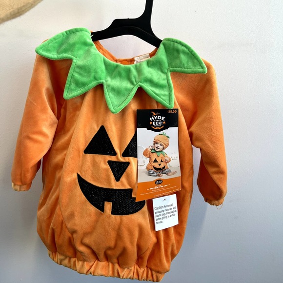 Baby Plush Jack O Lantern Pumpkin Halloween Costume Pullover 12-18 M Hyde EEK - Picture 2 of 7